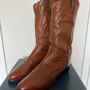 Lucchese 2000 T3097R4 Mens Soft Leather Brown 7.5 2E Western Cowboy Boots